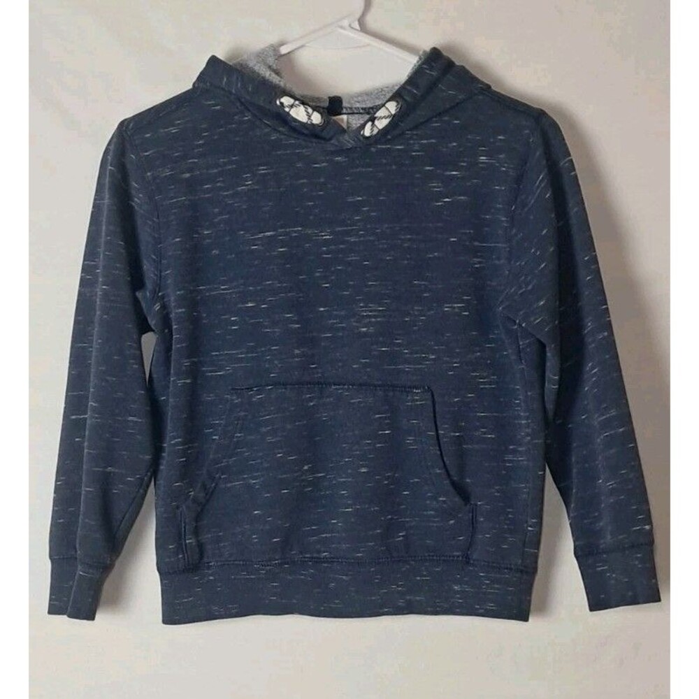 Gymboree Boys M 7-8 Heather Blue Hooded Sweatshirt